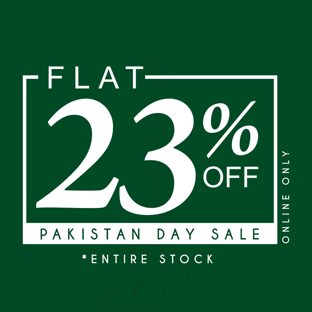 pakistan day sale | flat 23% off on entire stock
